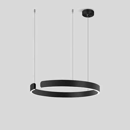 Nuvlight Modern Ring LED Chandelier for Living Room Black
