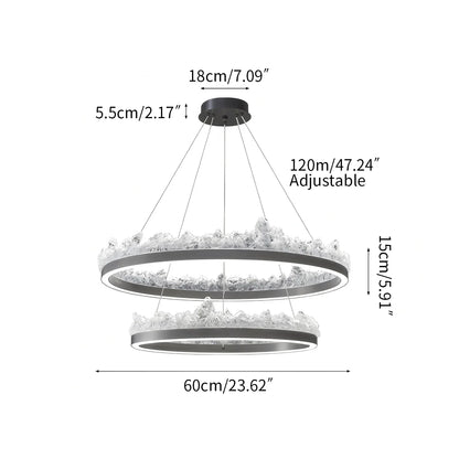 Textured Glass Chandelier for Dining and Living Room