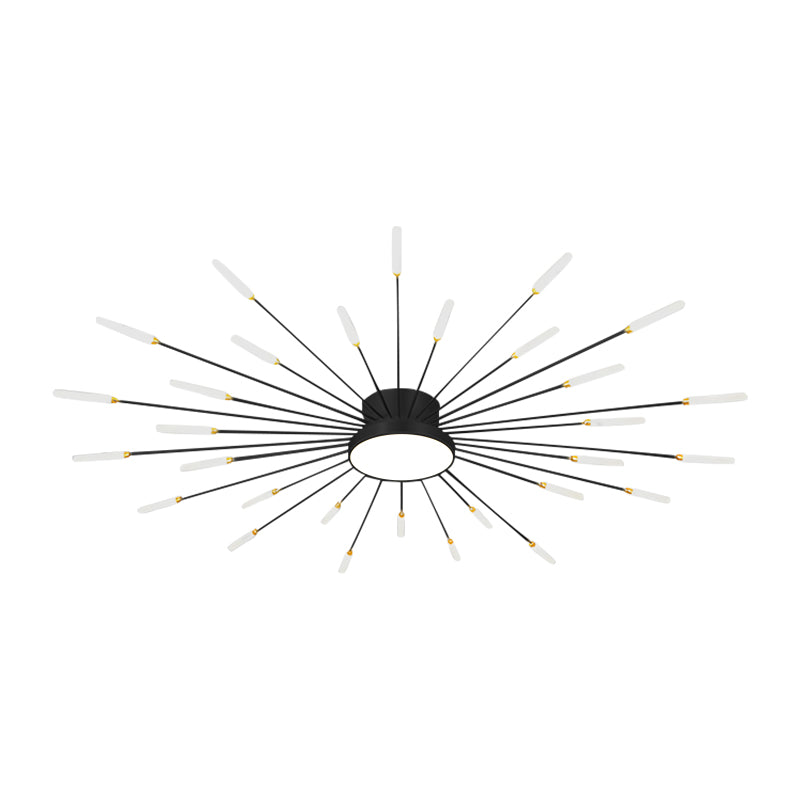 Nuvlight Fireworks Swirl Ceiling Light for Living Room Black 30+1 Lights Dimmable With Remote
