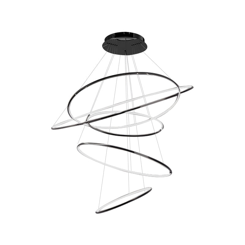 Tiered Ring Chandelier for Foyer and High Ceiling