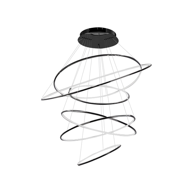 Tiered Ring Chandelier for Foyer and High Ceiling