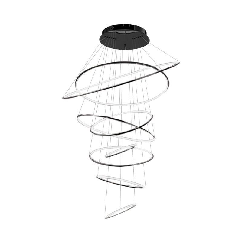 Tiered Ring Chandelier for Foyer and High Ceiling