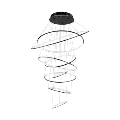Tiered Ring Chandelier for Foyer and High Ceiling