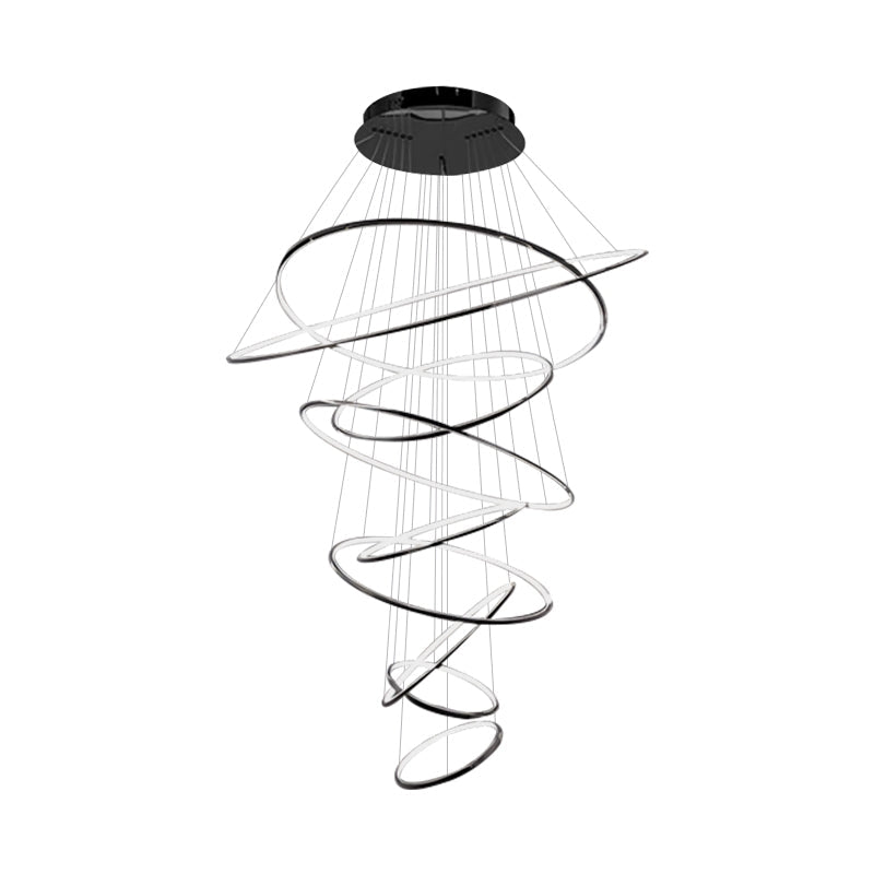 Tiered Ring Chandelier for Foyer and High Ceiling