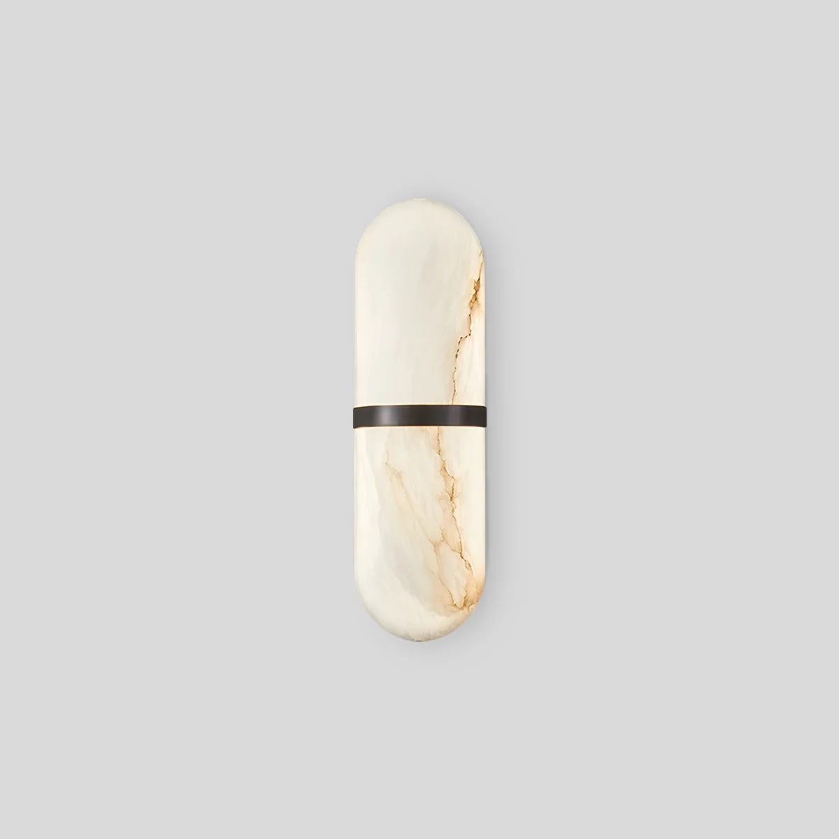 Nuvlight Melange Pill Form Spanish Alabaster Wall Sconce Black Warm Light