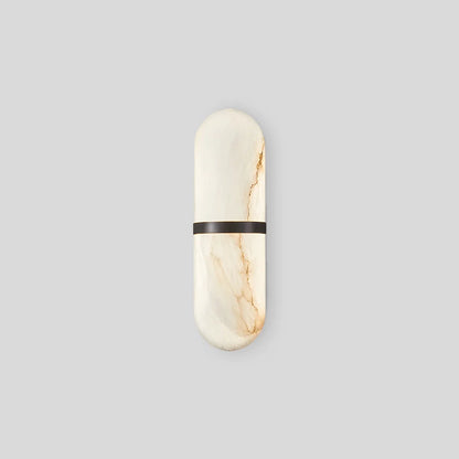 Nuvlight Melange Pill Form Spanish Alabaster Wall Sconce Black Warm Light