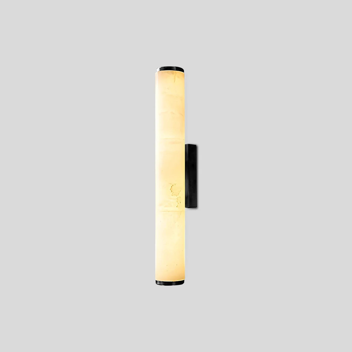 Nuvlight Modern Cylindrical Spanish Alabaster Wall Sconce Black