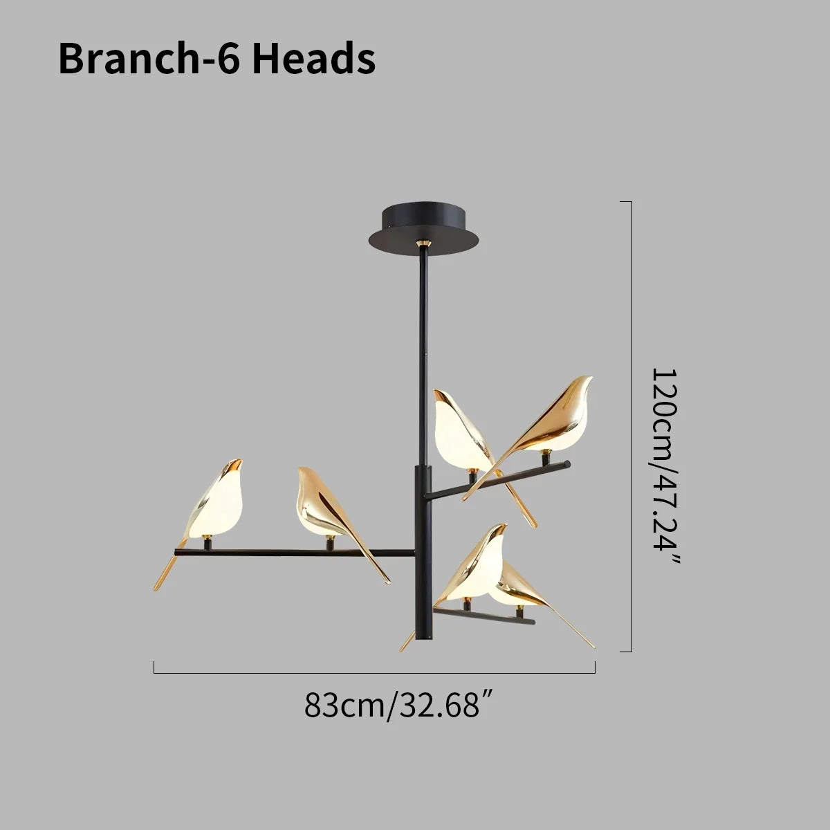 Gold Bird Chandelier for Living Room