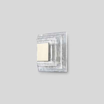 NuvlightItaly Murano Water Ripple Glass Wall Lamp Clear Wiring Style Warm Light