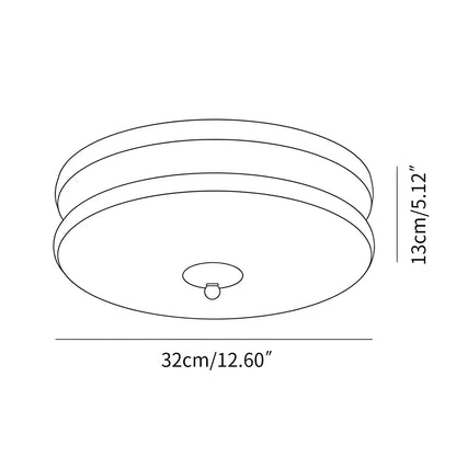 Glass and Brass Flush Mount Ceiling Light