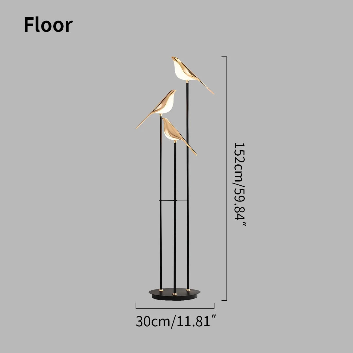 Gold Bird Chandelier for Living Room