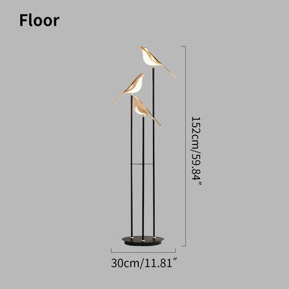 Gold Bird Chandelier for Living Room