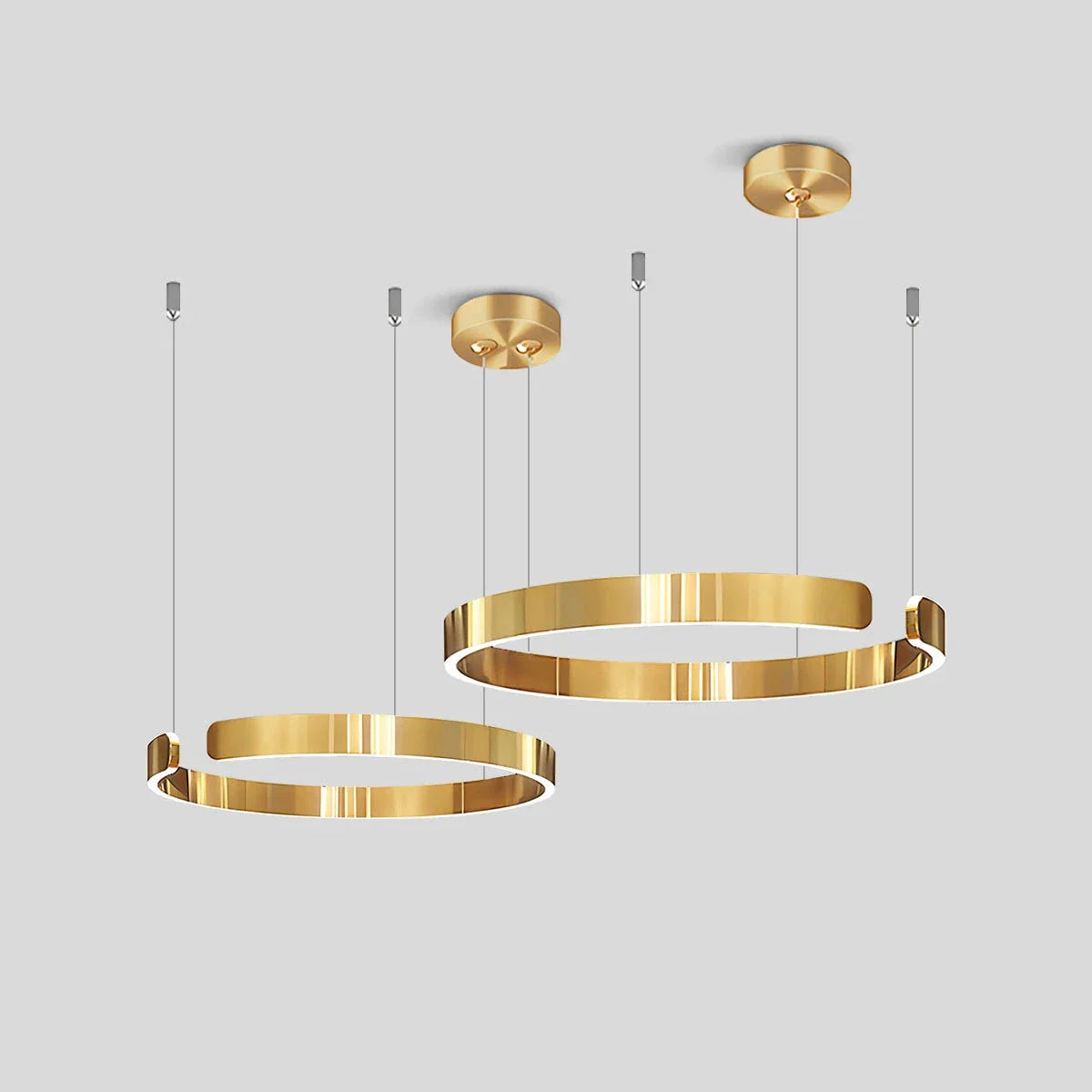 Nuvlight Modern Ring LED Chandelier for Living Room Golden