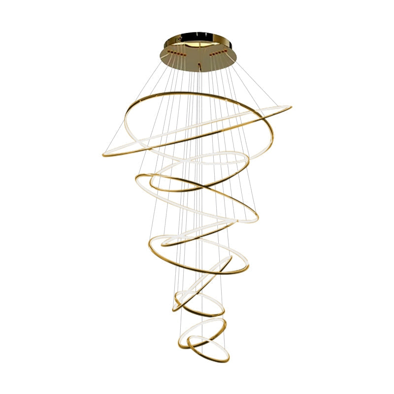 Tiered Ring Chandelier for Foyer and High Ceiling