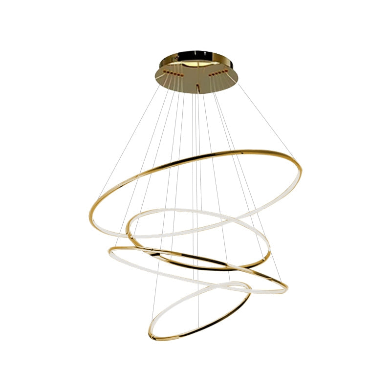 Tiered Ring Chandelier for Foyer and High Ceiling