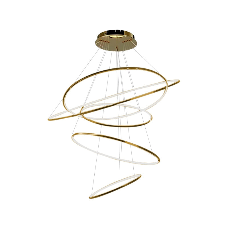 Tiered Ring Chandelier for Foyer and High Ceiling