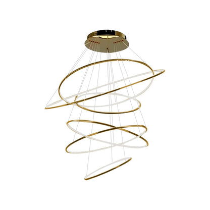 Tiered Ring Chandelier for Foyer and High Ceiling