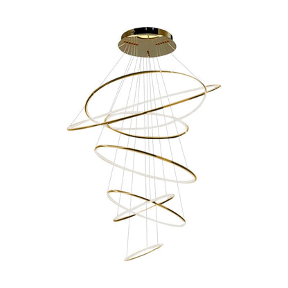 Tiered Ring Chandelier for Foyer and High Ceiling