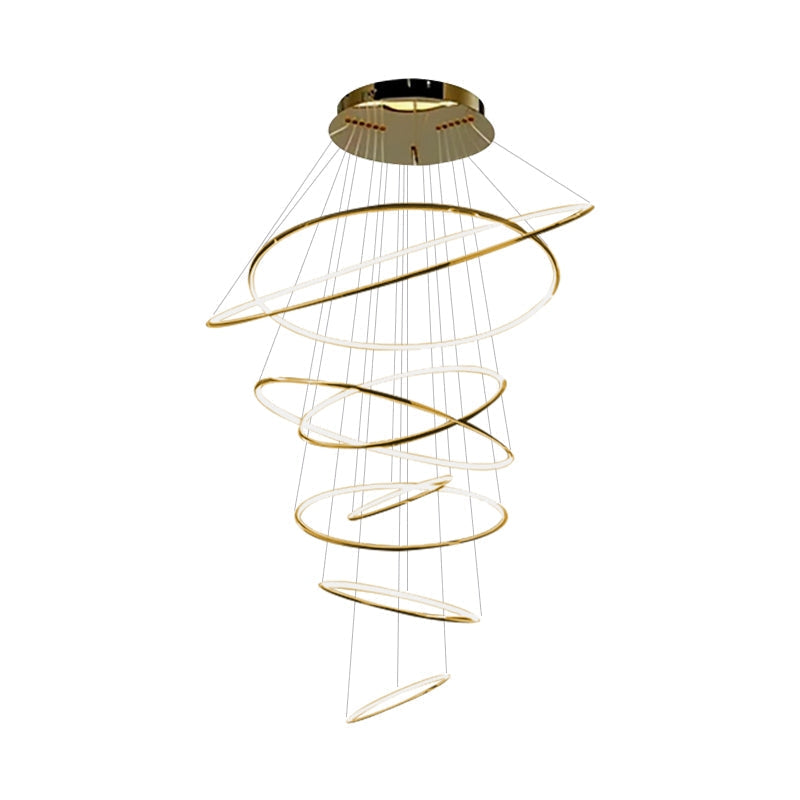 Tiered Ring Chandelier for Foyer and High Ceiling