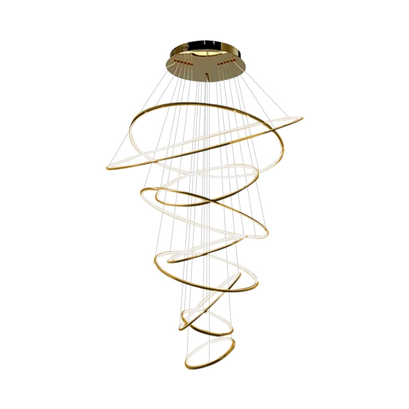 Tiered Ring Chandelier for Foyer and High Ceiling