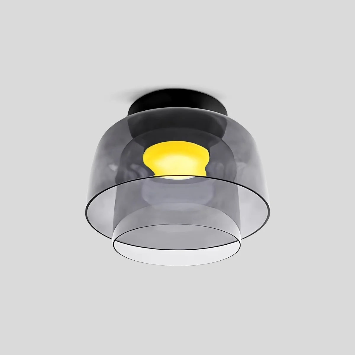  Colored Glass Ceiling Light for Bedroom Gray 2 Layer D32cm / 12.60″