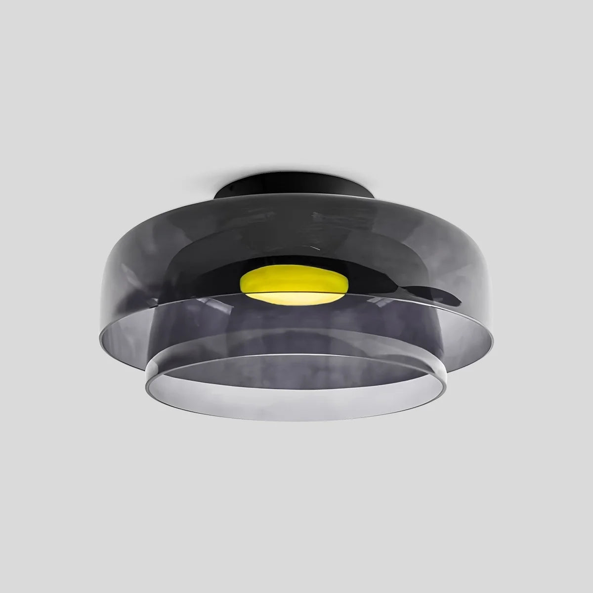  Colored Glass Ceiling Light for Bedroom Gray 2 Layer D40cm / 15.75″