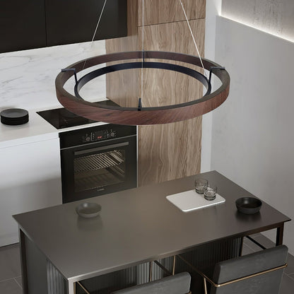 Haloa Minimalist Ring Pendant - Modern LED Circular Chandelier for Living Room & Foyer