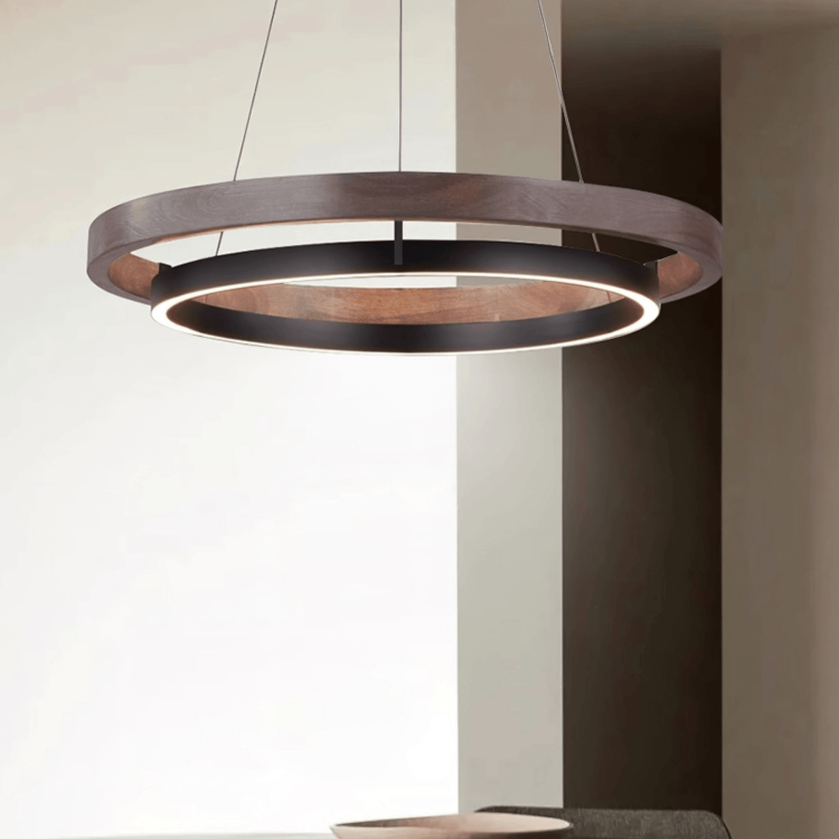 Haloa Minimalist Ring Pendant - Modern LED Circular Chandelier for Living Room & Foyer