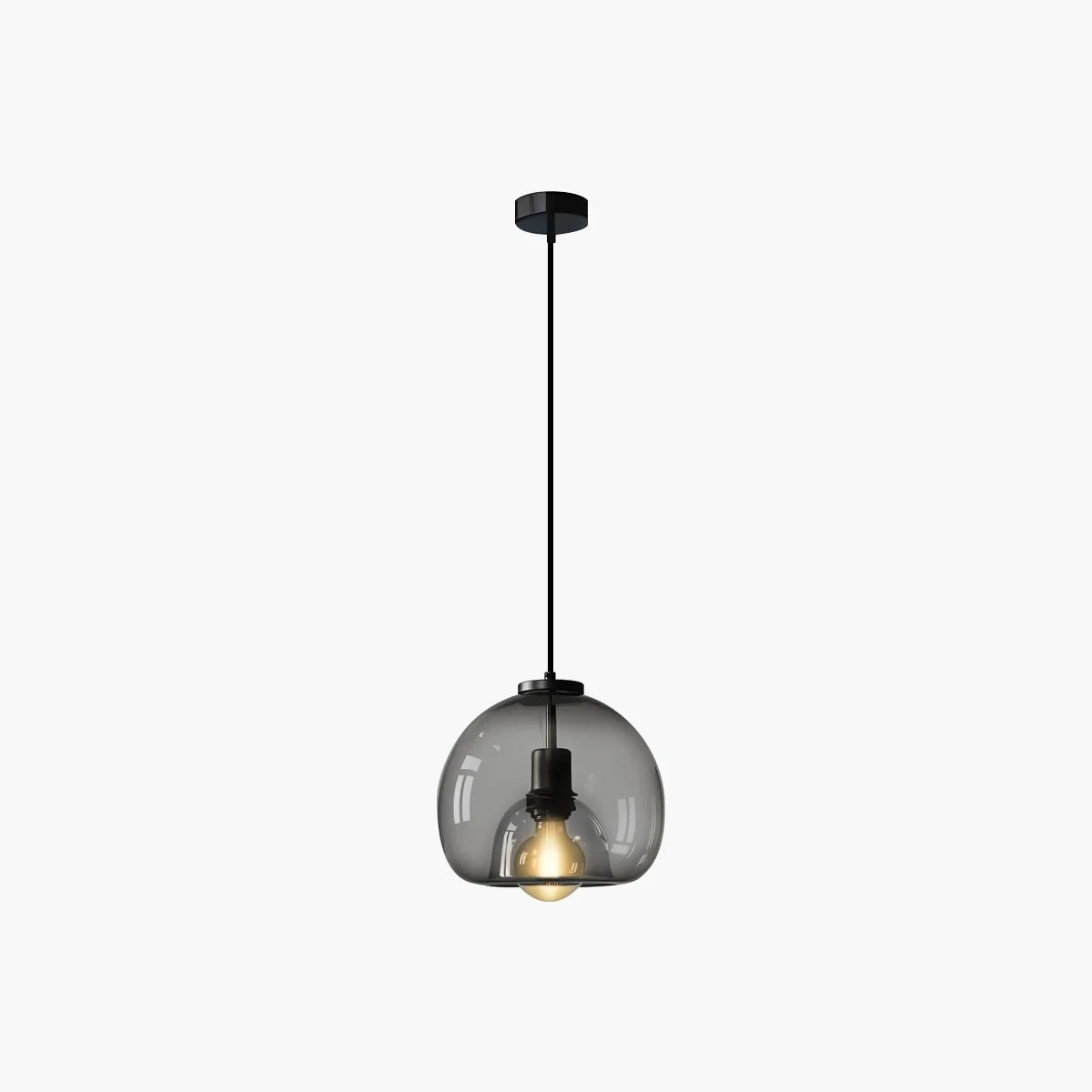  Smoky Grey Glass Pendant Light