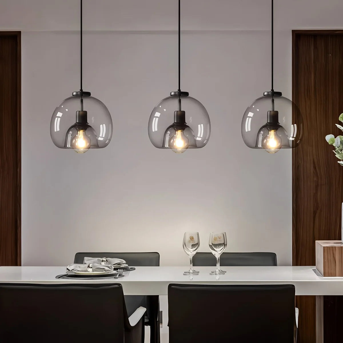 Nuvlight Smoky Grey Glass Pendant Light
