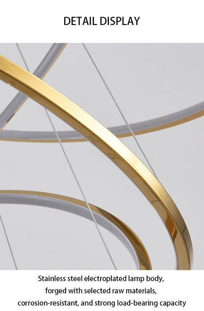 Tiered Ring Chandelier for Foyer and High Ceiling