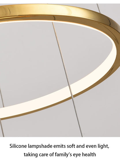 Tiered Ring Chandelier for Foyer and High Ceiling