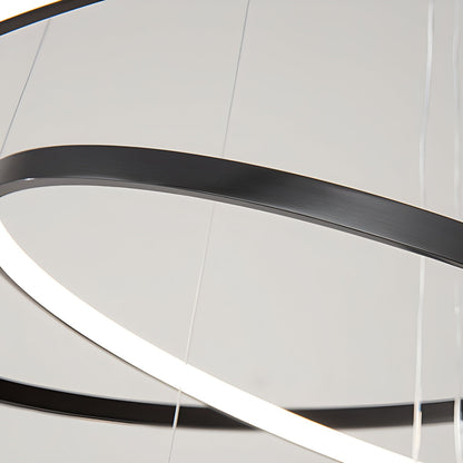 Tiered Ring Chandelier for Foyer and High Ceiling