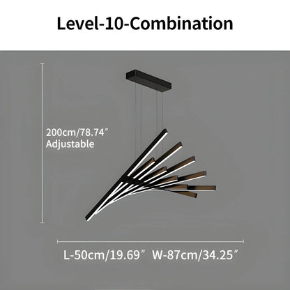 Fishbone Linear Chandelier for Dining Table and Kitchen Island