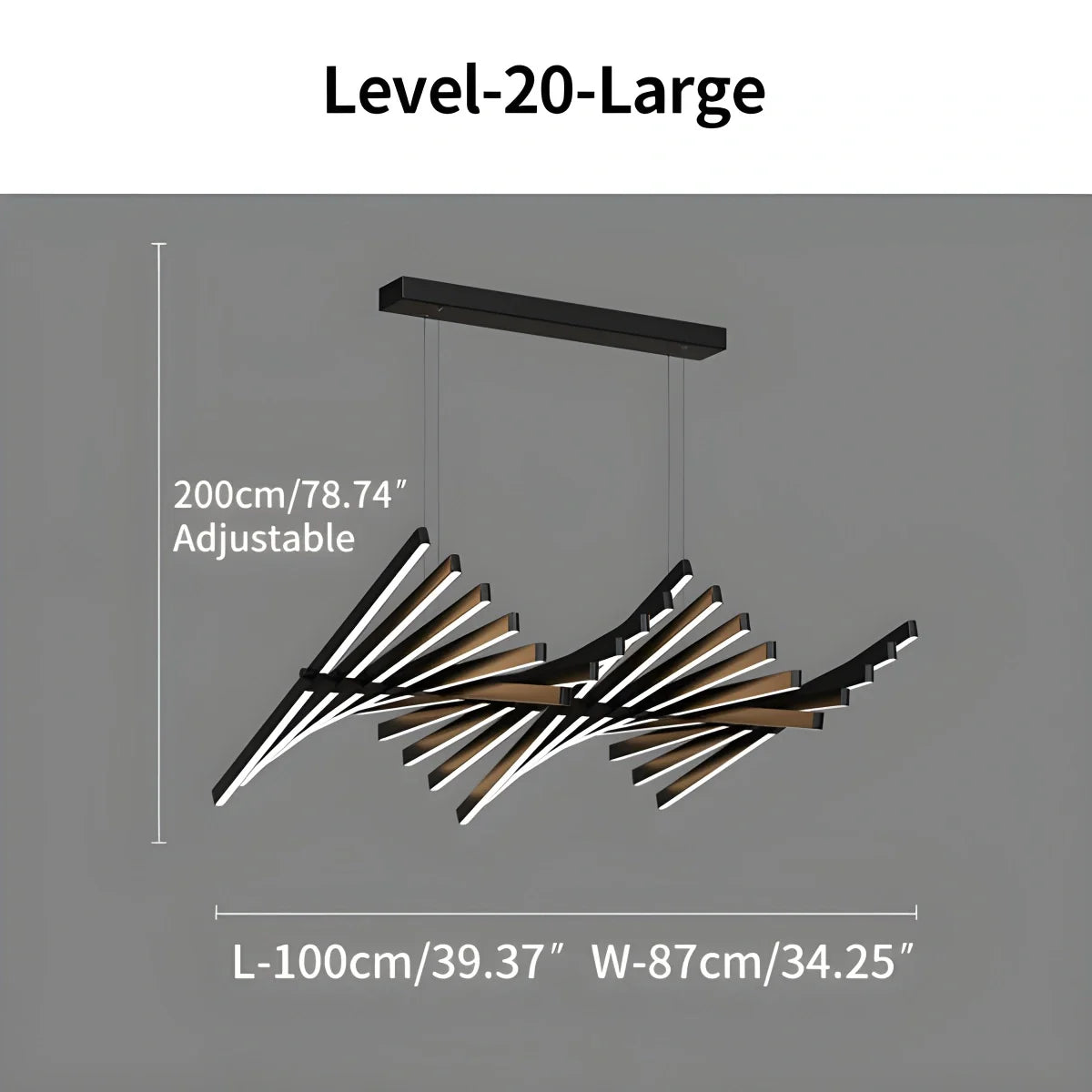 Fishbone Linear Chandelier for Dining Table and Kitchen Island