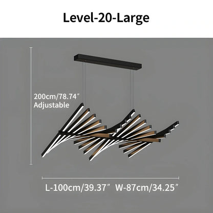 Fishbone Linear Chandelier for Dining Table and Kitchen Island