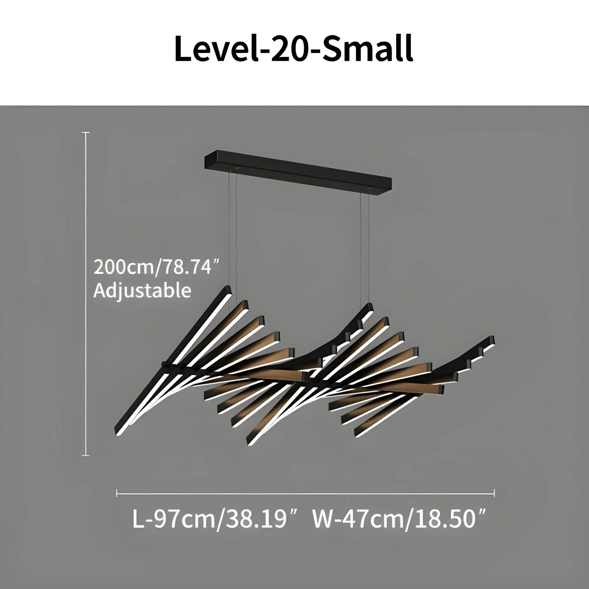 Fishbone Linear Chandelier for Dining Table and Kitchen Island