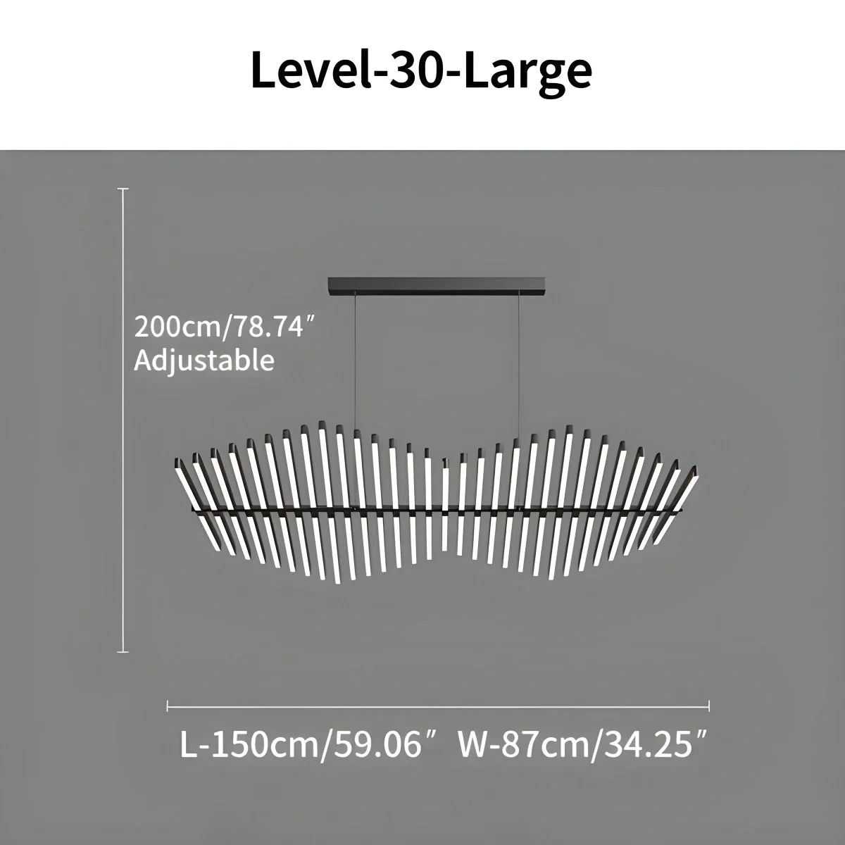 Fishbone Linear Chandelier for Dining Table and Kitchen Island