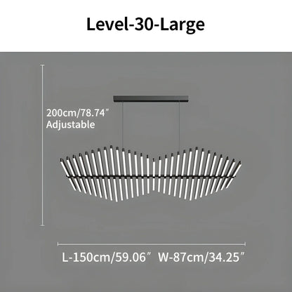 Fishbone Linear Chandelier for Dining Table and Kitchen Island