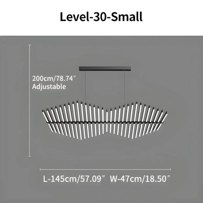 Fishbone Linear Chandelier for Dining Table and Kitchen Island