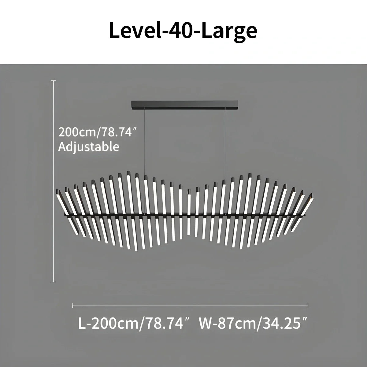 Fishbone Linear Chandelier for Dining Table and Kitchen Island