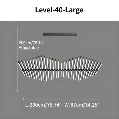 Fishbone Linear Chandelier for Dining Table and Kitchen Island