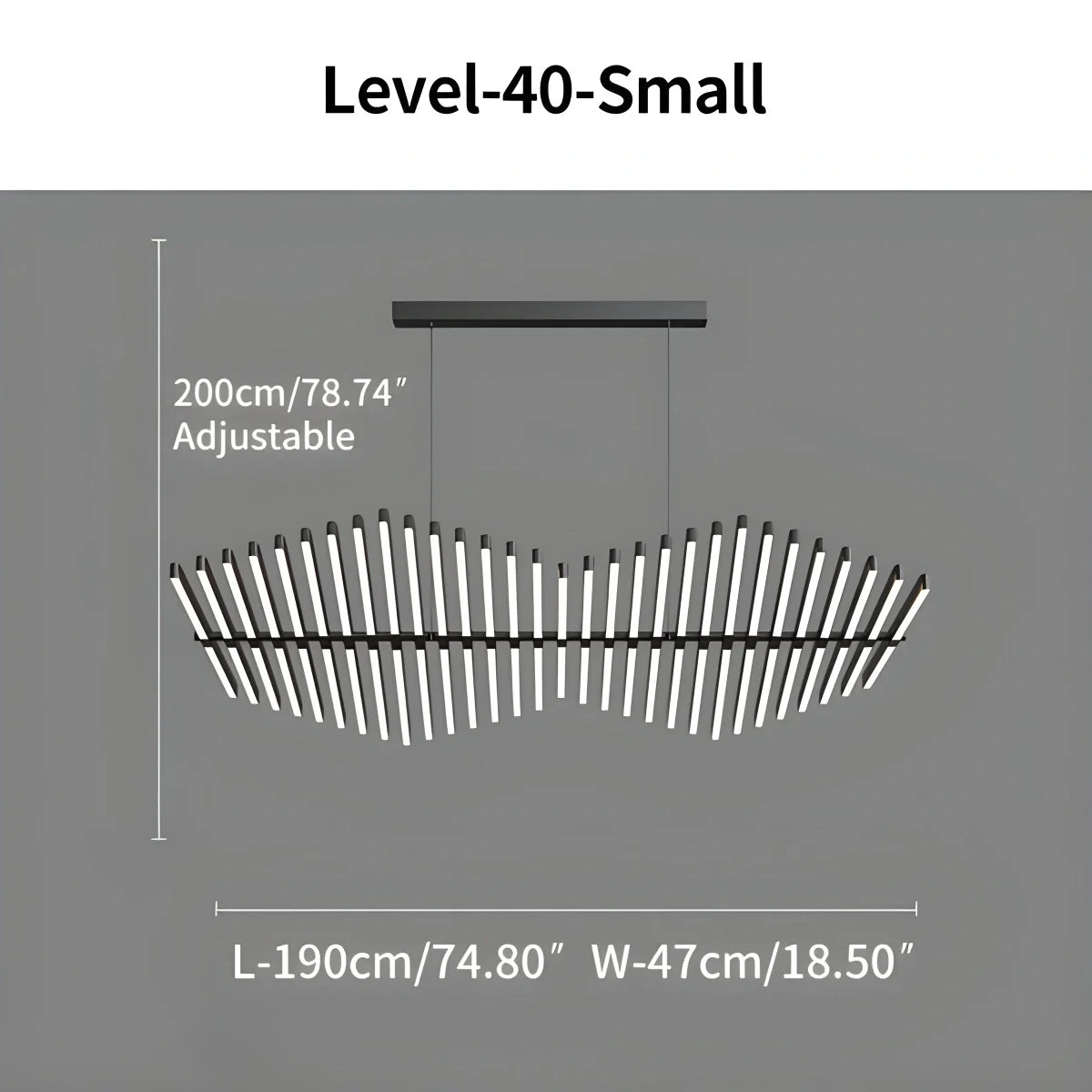 Fishbone Linear Chandelier for Dining Table and Kitchen Island