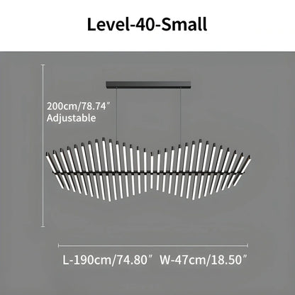 Fishbone Linear Chandelier for Dining Table and Kitchen Island