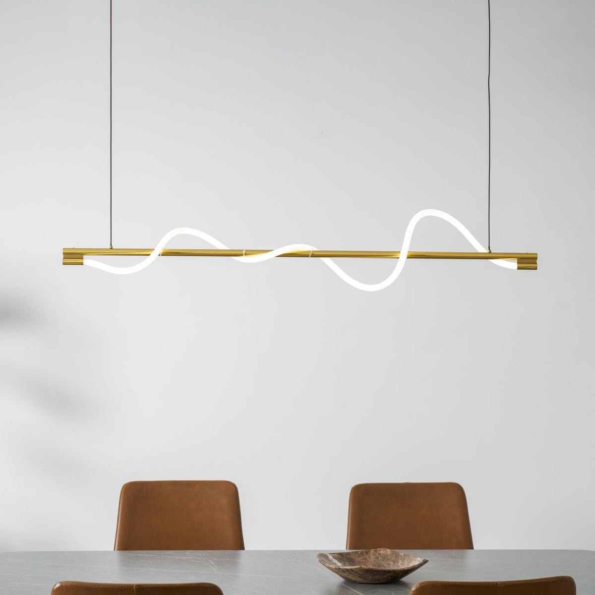 Linear Wave Pendant Light for Kitchen Island