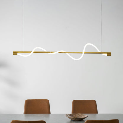 Linear Wave Pendant Light for Kitchen Island