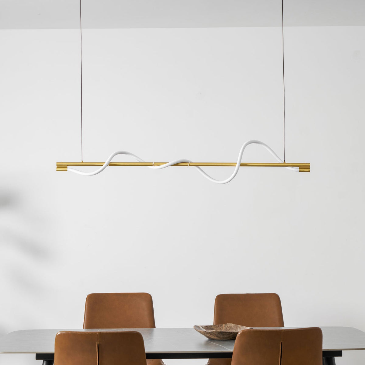Linear Wave Pendant Light for Kitchen Island
