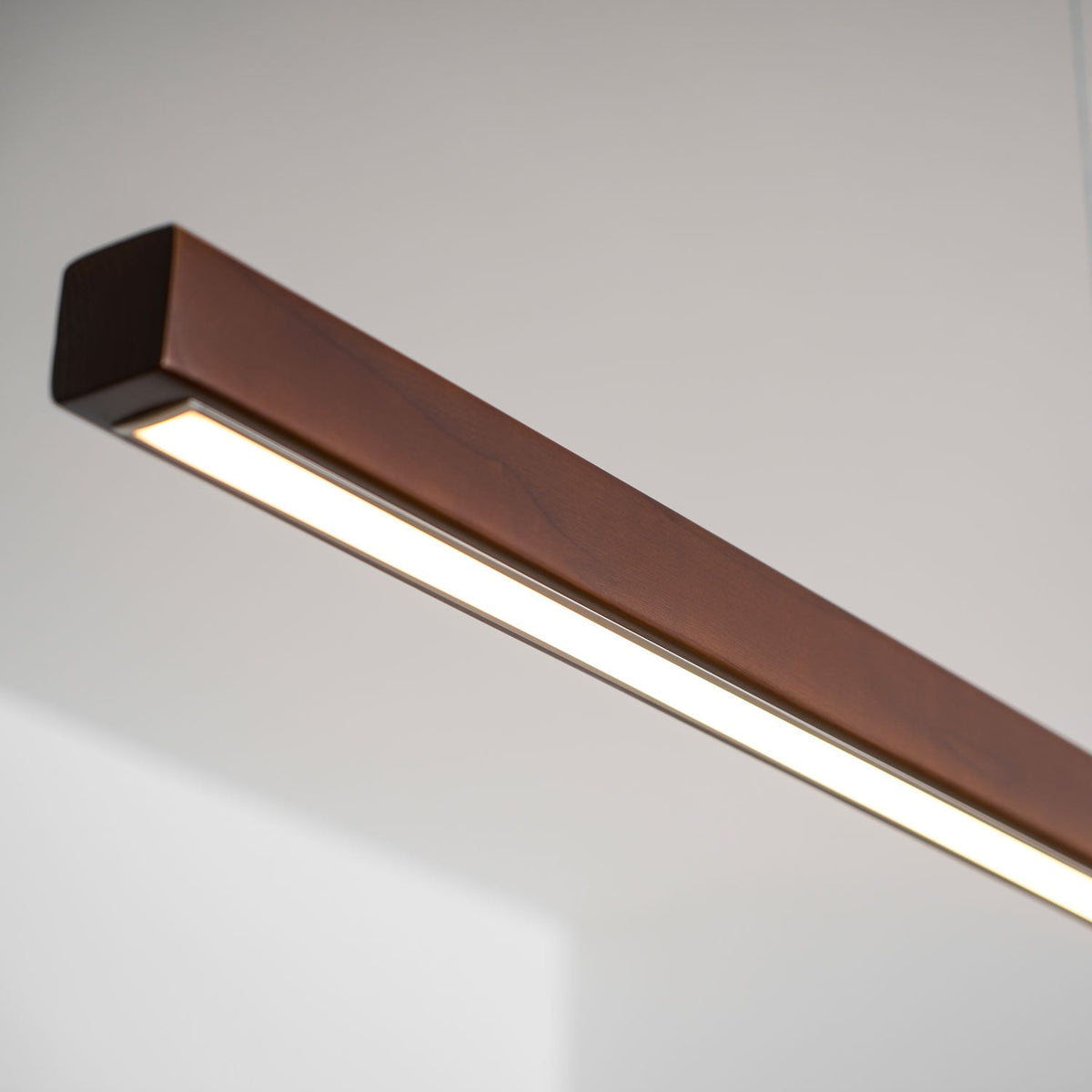 Linear Wood Pendant Light for Kitchen Island