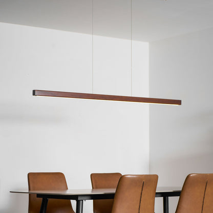 Linear Wood Pendant Light for Kitchen Island