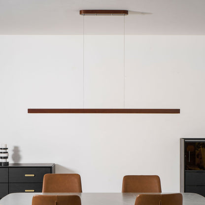 Linear Wood Pendant Light for Kitchen Island